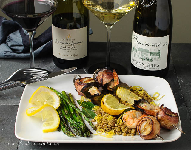 We sampled both the Saumur Rouge and the Savennières over dinner.