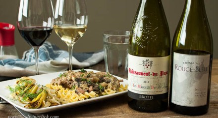 rabbit and white chateauneuf-du-pape