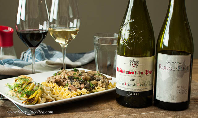 rabbit and white chateauneuf-du-pape