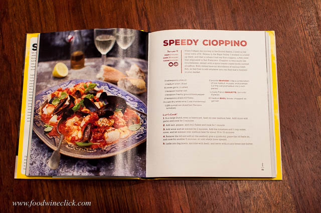 One page ingredient list and instructions, and a facing page with a beautiful photo.