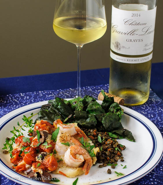 Graves Bordeaux wine with cod and shrimp