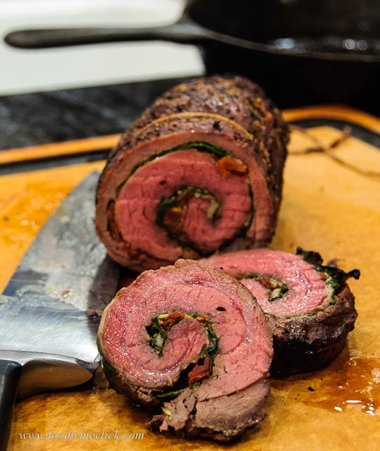 reverse seared flank steak roulade