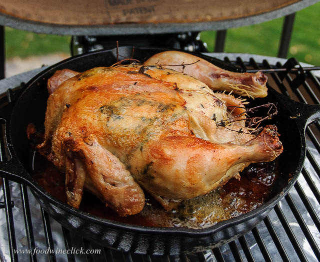 Zuni Cafe Chicken cooked on a Primo Grill