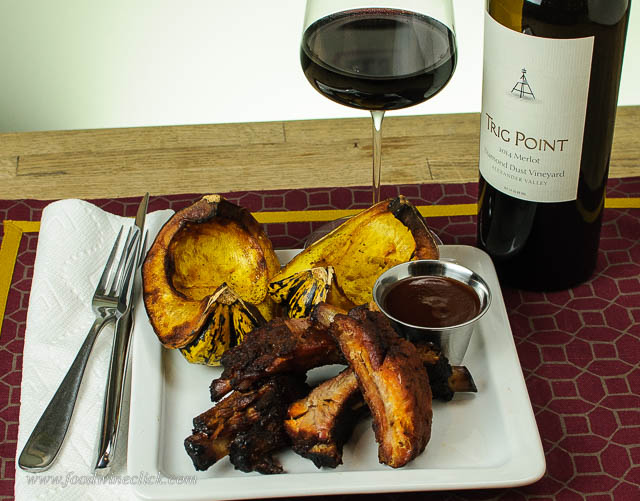 A pairing challenge: spicy dry ribs with a sweet sauce on the side.