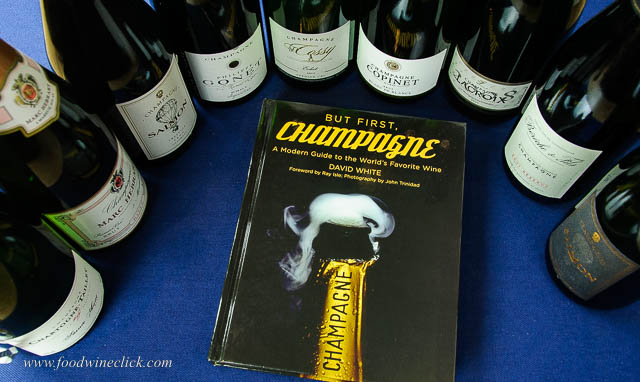 But First, Champagne book surrounded by Champagne