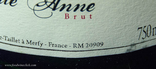 RM code on Champagne label