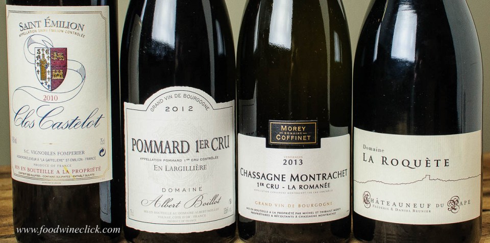 Bordeaux, Burgundy, and Rhone wines