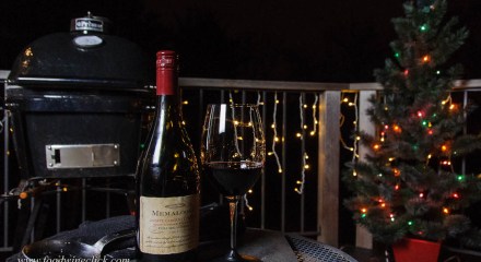 Memaloose wine with Primo Grill on the deck