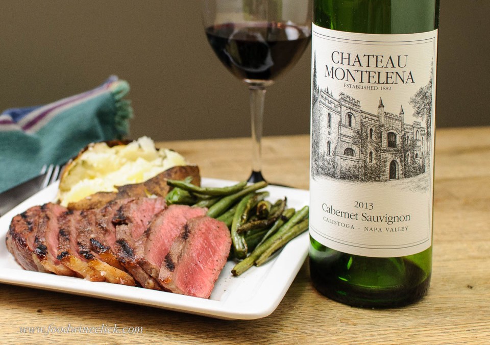 Chateau Montelena Napa Valley Cabernet Sauvignon paired with ribeye steak