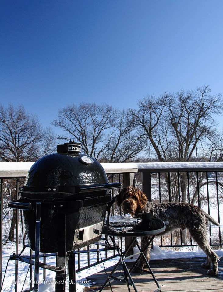 Primo Grill Junior on a cold winter afternoon