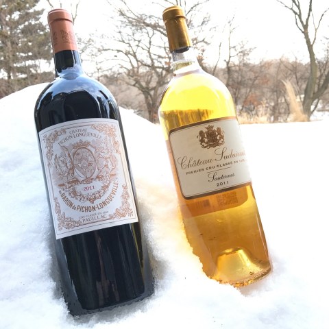 Two magnums of top Bordeaux wines for each of the finalists. And now a trip!