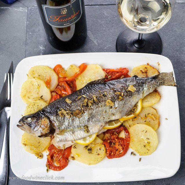 whole roasted trout with Faustine Corsica white wine