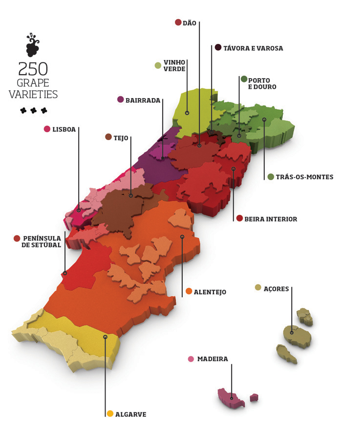 Portugal wine map