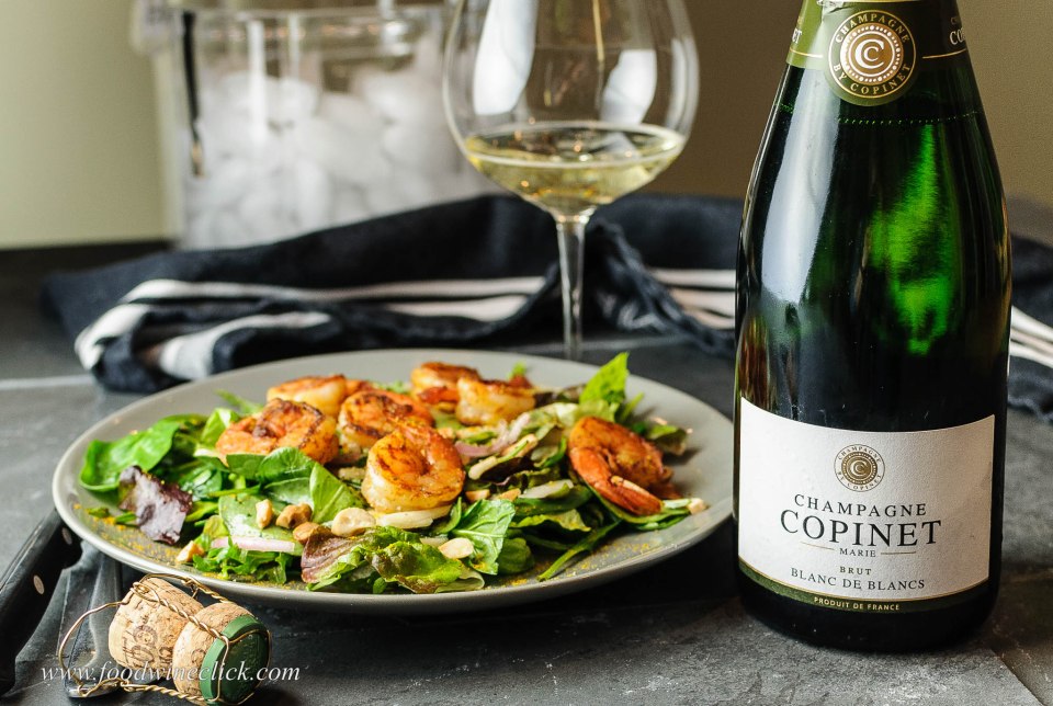 Champagne Copinet Marie paired with Curried Shrimp Salad