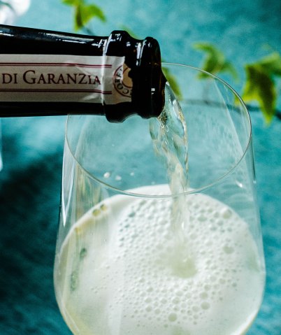 Pouring sparkling wine