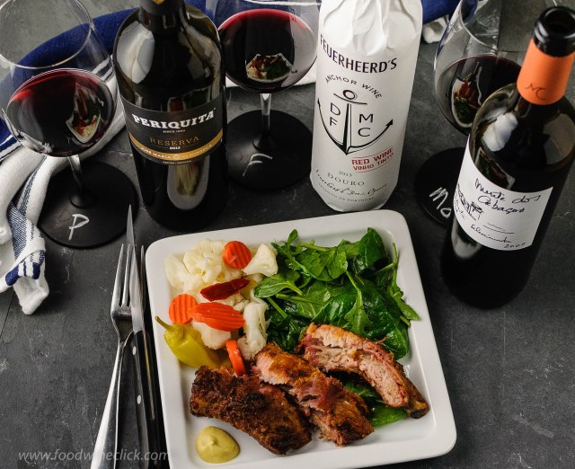 Ribs, arugula & spinach salad, and pickled vegetables. A different take on BBQ