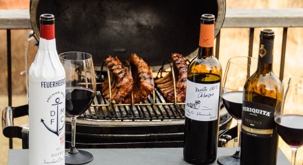 Portugese red wines and barbecue pork ribs