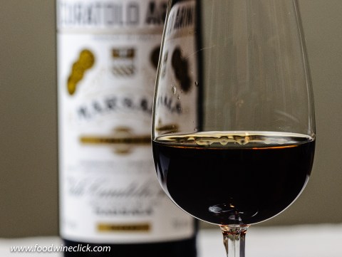 Dry Marsala wine in the glass