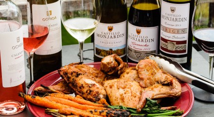 Grill roasted rabbit with wines of Navarra