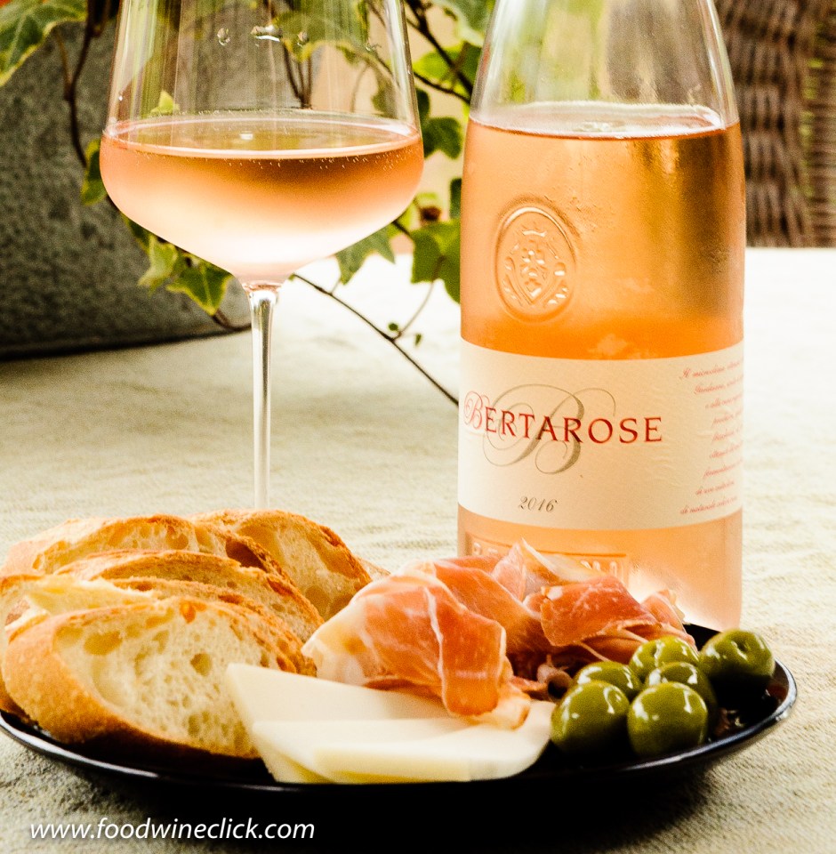 Bertani rosé with apertivo plate