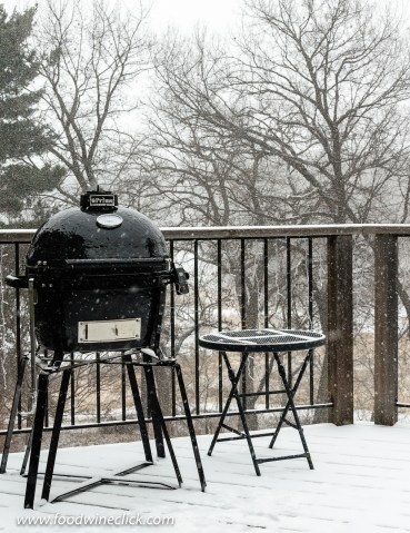 Primo Ceramic Grill in the Minnesota winter