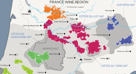 Southwest France wine map
