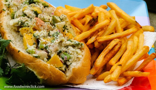 Seafood roll featuring crab and shrimp