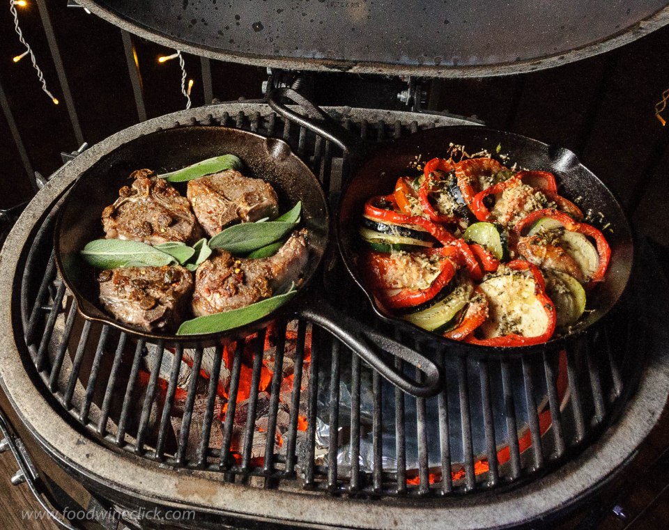 Lamb chops with anchovies, capers and sage