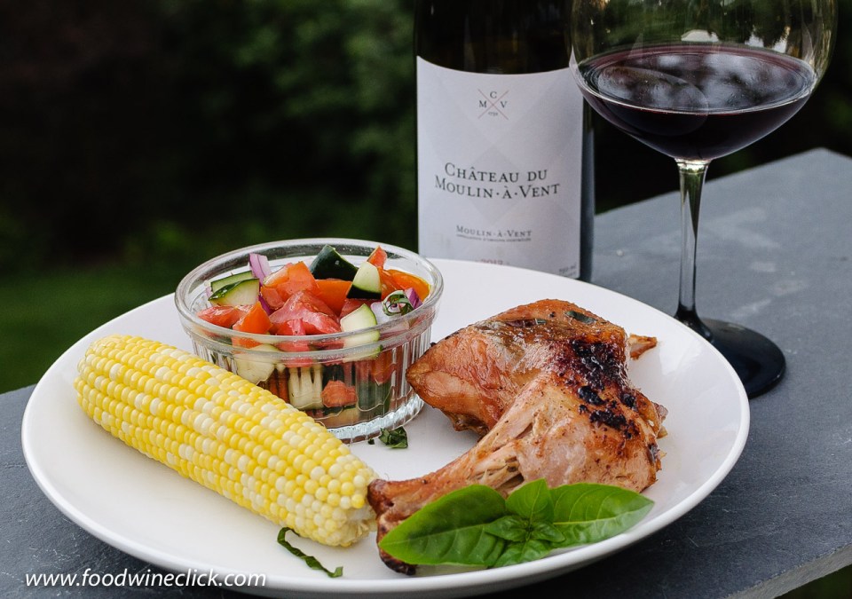 Château du Moulin-à-Vent Cru Beaujolais wine paired with grill roast chicken