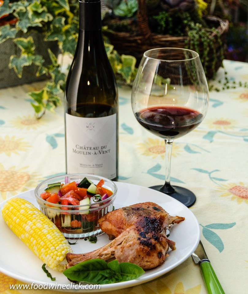 Château du Moulin-à-Vent Cru Beaujolais wine paired with grill roast chicken