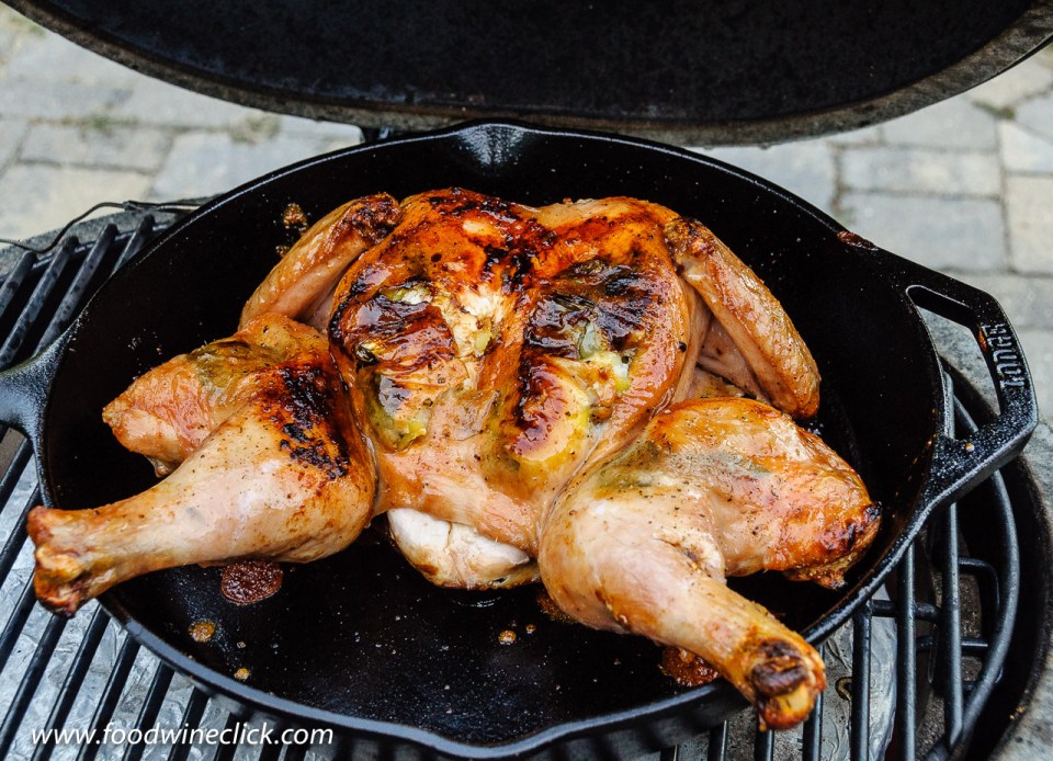 Spatchcock chicken on the grill