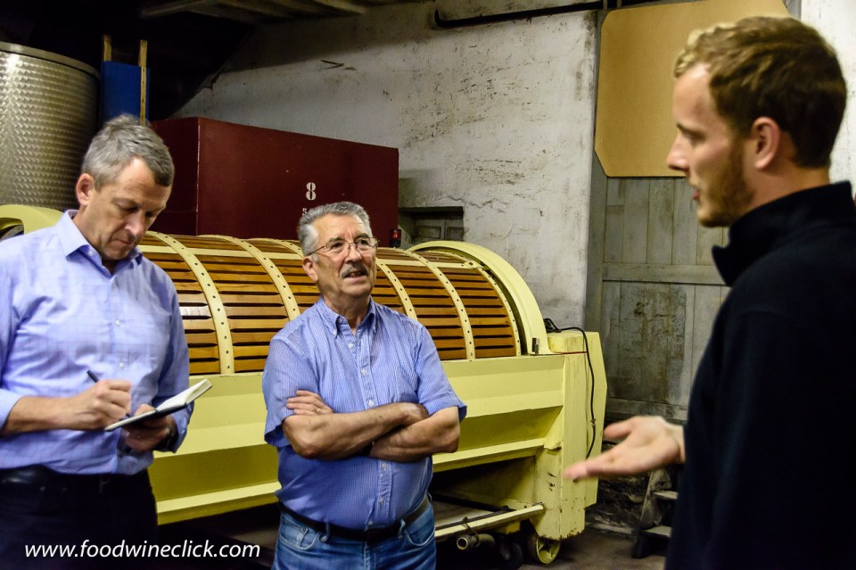 Raymond Boillot in the winery at Domaine Albert Boillot