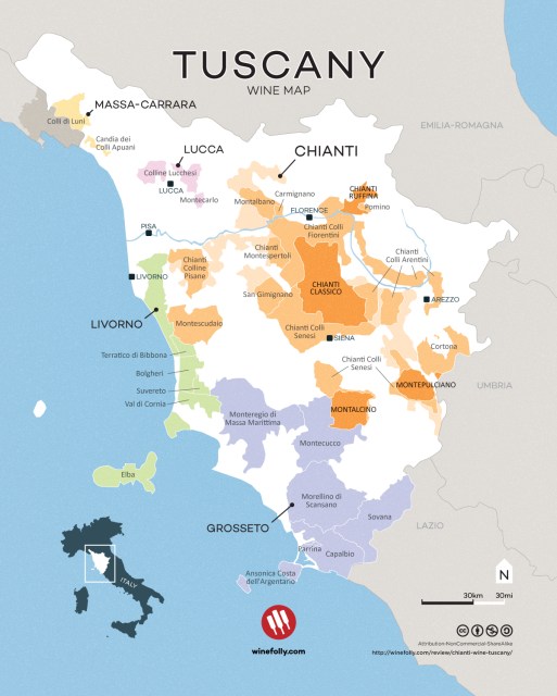 Chianti map courtesy of www.winefolly.com