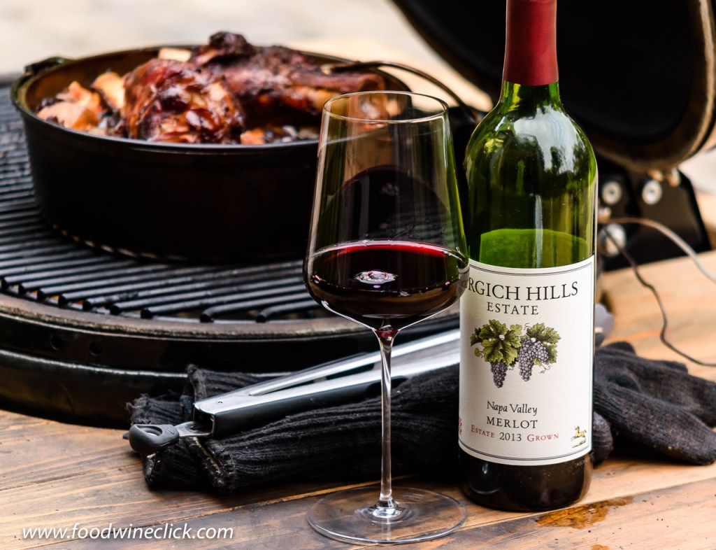 Grgich Hills Estate Merlot at the Primo ceramic grill