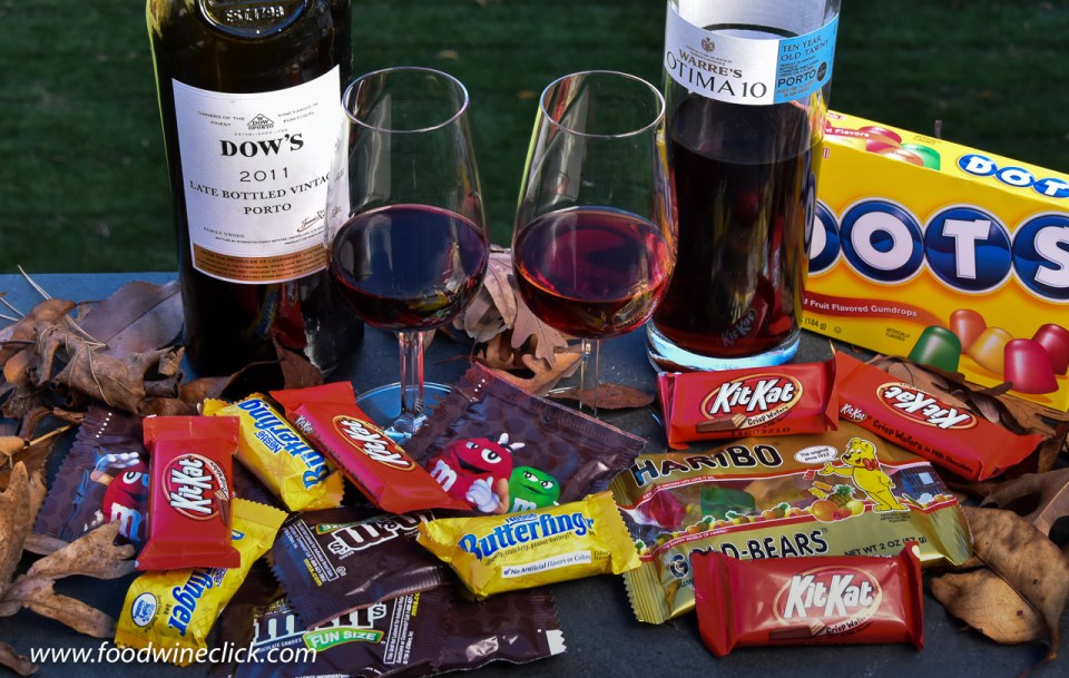 Port wines paired with Halloween candy