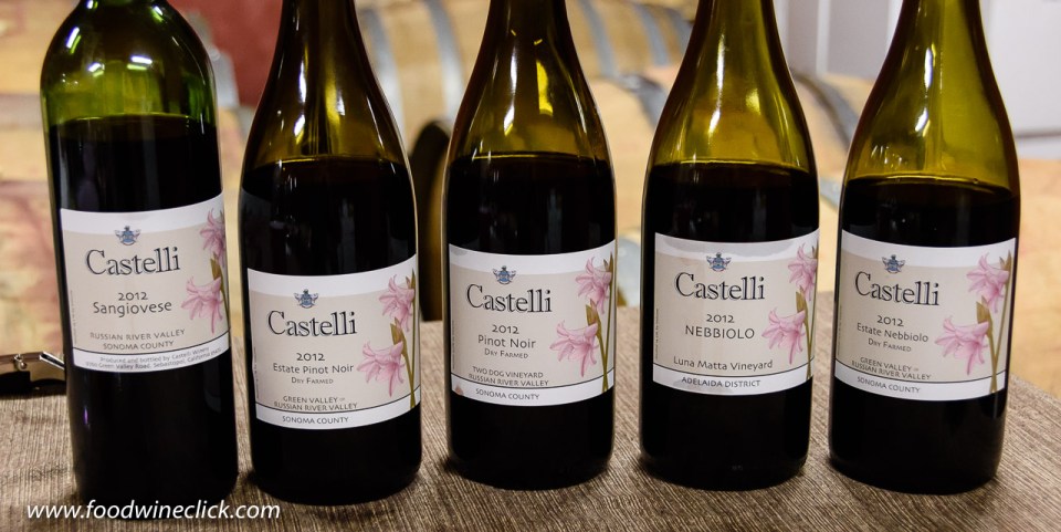 Castelli Vineyards wines including Pinot Noir, Sangiovese and Nebbiolo