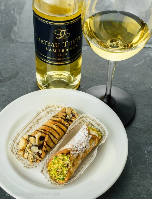Chateau Tuyttens Sauternes paired with cannoli