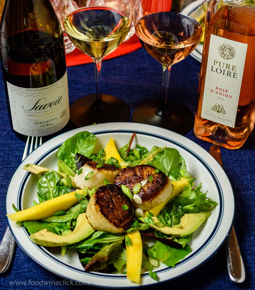 Savoie and Loire valley wines with seared scallop salad