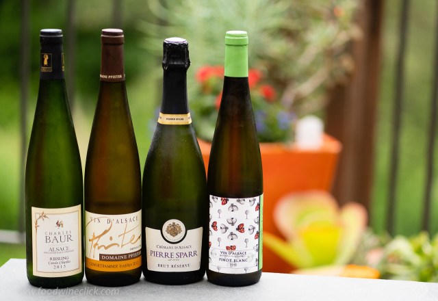 A variety of Alsace wines