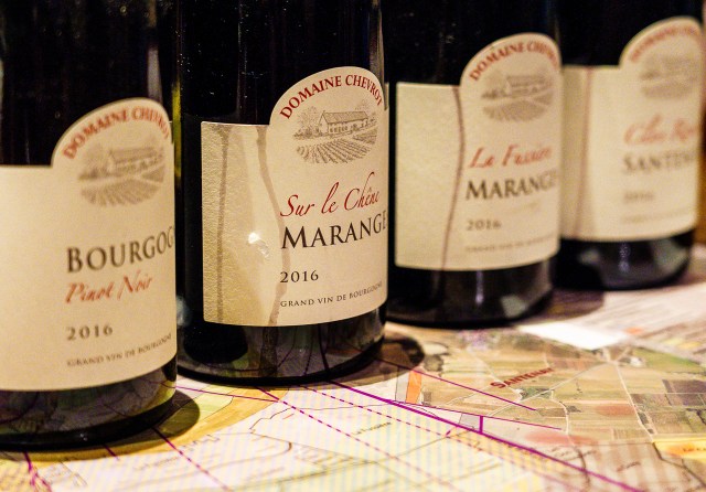 Lineup of Domaine Chevrot & Fils Bourgogne wines