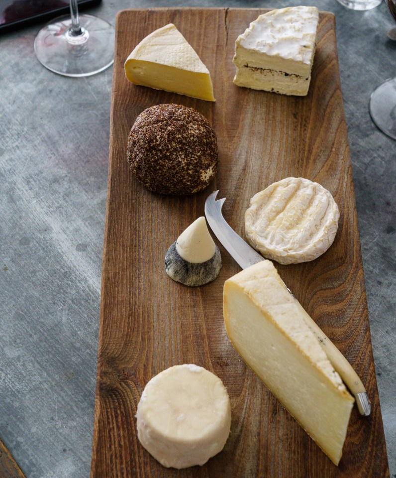 cheese board at The Cook's Atelier in Beaune