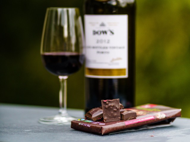 Dark chocolate with raspberries pairs beautifully with LBV Port