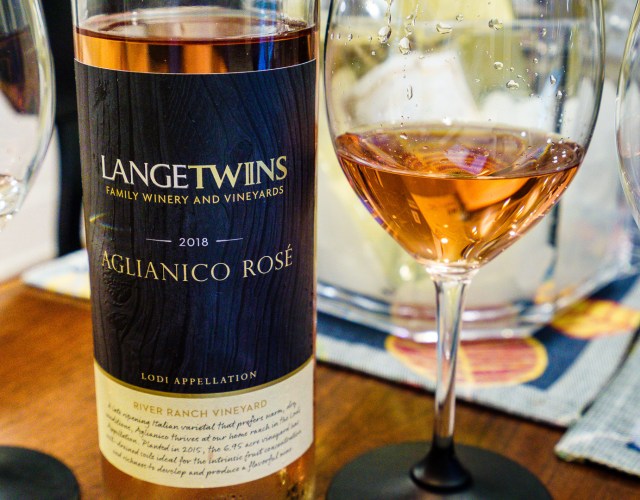 Lange Twins Winery and Vineyards Aglianico Rosé wine from Lodi California